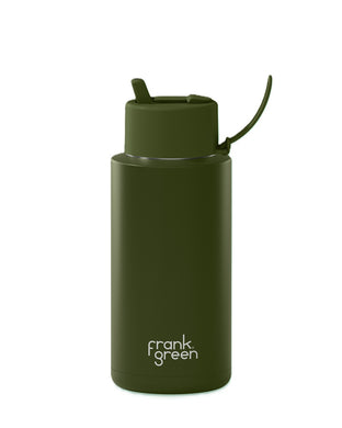 Frank Green Ceramic 34oz Bottle with Flip Straw Lid - Khaki