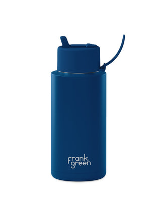 Frank Green Ceramic 34oz Bottle with Flip Straw Lid - Deep Ocean
