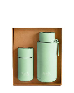 Frank Green Essentials Gift Set Large 12oz/34oz - Mint Gelato (Flip Straw Lid)