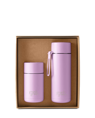 Frank Green Essentials Gift Set Small 12oz/20oz - Lilac Haze (Flip Straw Lid)