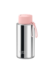 Load image into Gallery viewer, Frank Green Ceramic 34oz Straw Bottle - Limited Edition Silver with Flip Straw Lid Blushed