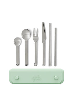 Frank Green Stainless Steel cutlery with Silicone pouch Mint Gelato