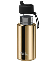 Load image into Gallery viewer, Frank Green Ceramic 34oz Straw Bottle - Limited Edition Gold with Flip Straw Lid Midnight