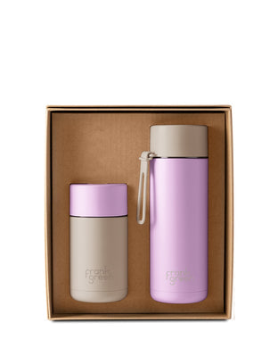 Frank Green Essentials Gift Set Small Lilac Haze/Moon Dust 12oz/20oz (Flip Straw Lid)