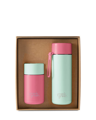 Frank Green Essentials Gift Set Small Bubblegum Blast/Peppermint 12oz/20oz (Flip Straw Lid)