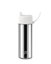 Load image into Gallery viewer, Frank Green Ceramic 20oz Straw Bottle - Limited Edition Silver with Flip Straw Lid Cloud
