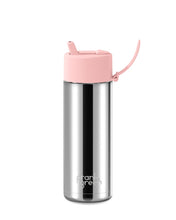Load image into Gallery viewer, Frank Green Ceramic 20oz Straw Bottle - Limited Edition Silver with Flip Straw Lid Blushed