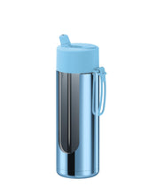 Load image into Gallery viewer, Frank Green Ceramic 20oz Straw Bottle with Flip Straw Lid - Chrome Sky Blue