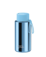 Load image into Gallery viewer, Frank Green Ceramic 34oz Straw Bottle with Flip Straw Lid - Chrome Sky Blue