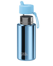 Load image into Gallery viewer, Frank Green Ceramic 34oz Straw Bottle with Flip Straw Lid - Chrome Sky Blue