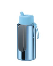 Load image into Gallery viewer, Frank Green Ceramic 34oz Straw Bottle with Flip Straw Lid - Chrome Sky Blue