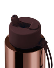 Load image into Gallery viewer, Frank Green Ceramic 34oz Straw Bottle with Flip Straw Lid - Chrome Chocolate