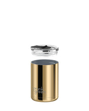 Load image into Gallery viewer, Frank Green Ceramic Coffee Cup Hinged Screw Lid 12oz/355ml - Limited Edition Gold with Midnight Hinge