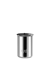 Load image into Gallery viewer, Frank Green Ceramic Coffee Cup Hinged Screw Lid 12oz/355ml - Limited Edition Silver with Midnight Hinge