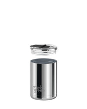 Load image into Gallery viewer, Frank Green Ceramic Coffee Cup Hinged Screw Lid 12oz/355ml - Limited Edition Silver with Midnight Hinge