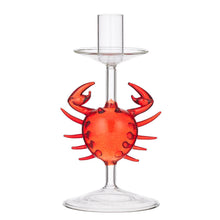 Load image into Gallery viewer, Coast to Coast Crab Glass Candleholder 9x18.5cm - Red