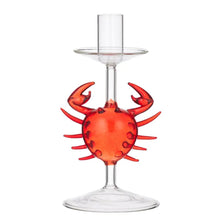Load image into Gallery viewer, Coast to Coast Crab Glass Candleholder 9x18.5cm - Red