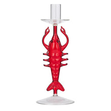 Load image into Gallery viewer, Coast to Coast Yabby Glass Candleholder 9x24cm - Red