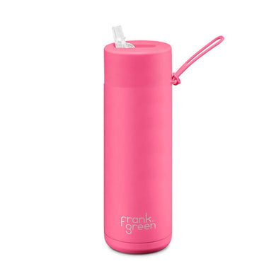 Frank Green Ceramic 20oz Straw Bottle - Neon Pink - ZOES Kitchen