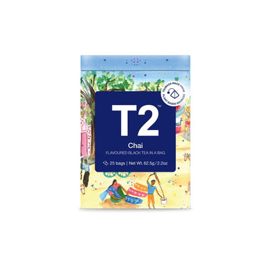 T2 Tea Bag Icon Tin 25 Pack - Chai - ZOES Kitchen