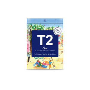 T2 Tea Bag Icon Tin 25 Pack - Chai - ZOES Kitchen