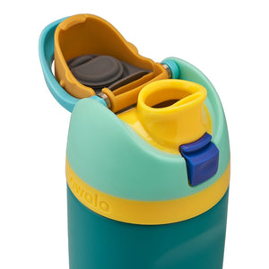Owala Kids FreeSip Stainless Steel Insulated 475ml - Splishy Splash (Yellow / Teal)