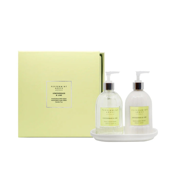 Peppermint Grove Hand/Body Wash & Cream Set 500ml - Lemongrass & Lime