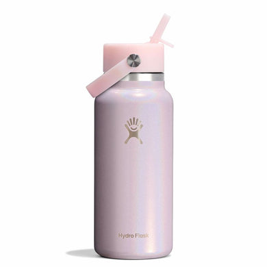 Hydro Flask Hydration Bottle Wide Mouth With Flex Straw Cap 32oz/946ml - Glimmer Pink