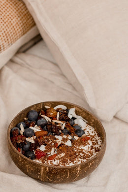 OatsMeal-Filled Large Coconut Bowl