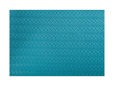 Teal Plait Leather Accents Table Placemat by M&W