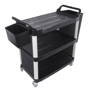 SOGA 3 Tier Covered Food Trolley Food Waste Cart Storage Mechanic Kitchen with Bins - ZOES Kitchen