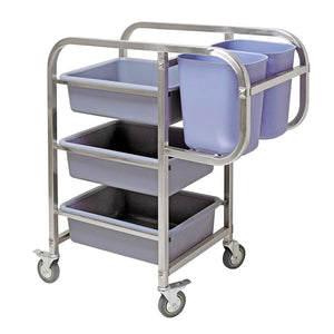 SOGA 3 Tier Food Trolley Food Waste Cart Five Buckets Kitchen Food Utility 82x43x92cm Square - ZOES Kitchen