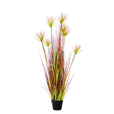 SOGA 120cm Purple-Red Artificial Indoor Potted Papyrus Plant Tree Fake Simulation Decorative - ZOES Kitchen
