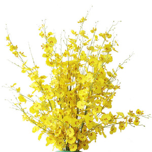 SOGA 10pcs Artificial Silk Flower Fake Orchid Bouquet Table Decor Yellow - ZOES Kitchen