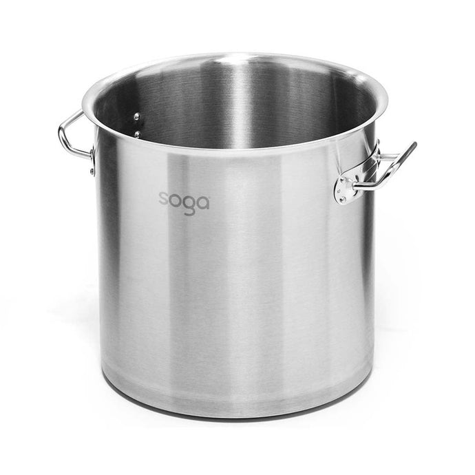 SOGA Stock Pot 33L Top Grade Thick Stainless Steel Stockpot 18/10 Without Lid - ZOES Kitchen