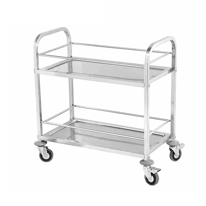 SOGA 2 Tier Stainless Steel Drink Wine Food Utility Cart 75x40x84cm Small - ZOES Kitchen