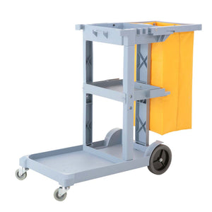 SOGA 3 Tier Multifunction Janitor Cleaning Waste Cart Trolley and Waterproof Bag - ZOES Kitchen