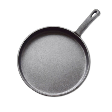 SOGA 26cm Round Cast Iron Frying Pan Skillet Griddle Sizzle Platter - ZOES Kitchen