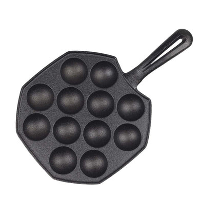 SOGA 18CM Cast Iron Takoyaki Fry Pan Octopus Balls Maker 12 Hole Cavities Grill Mold - ZOES Kitchen