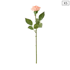 SOGA 5pcs Artificial Silk Flower Fake Rose Bouquet Table Decor Champion - ZOES Kitchen