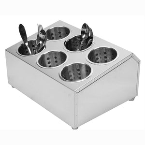 SOGA 18/10 Stainless Steel Commercial Conical Utensils Cutlery Holder with 6 Holes - ZOES Kitchen