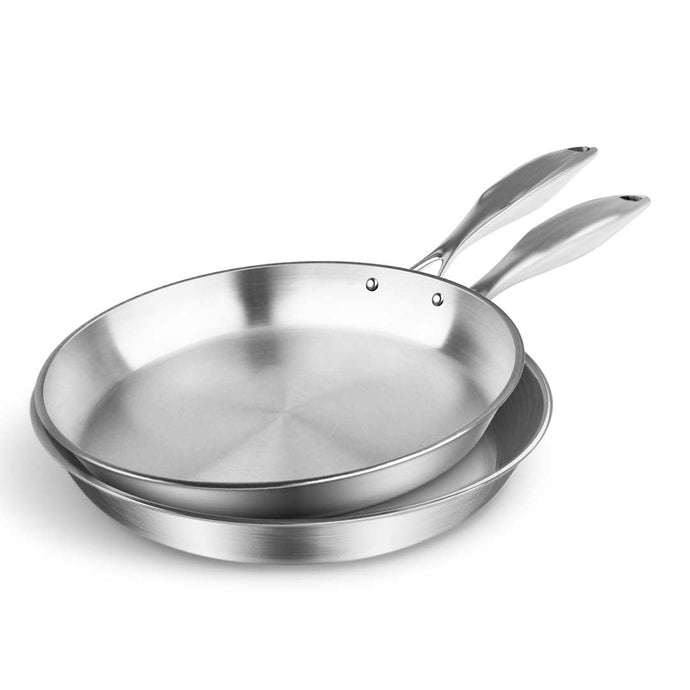 SOGA Stainless Steel Fry Pan 22cm 26cm Frying Pan Top Grade Induction Cooking - ZOES Kitchen