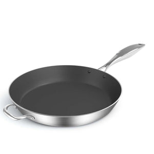 SOGA Stainless Steel Fry Pan 36cm Frying Pan Induction FryPan Non Stick Interior - ZOES Kitchen