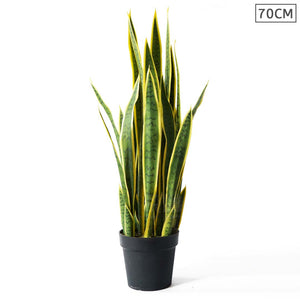 SOGA 70cm Artificial Indoor Yellow Edge Tiger Piran Fake Decoration Tree Flower Pot Plant - ZOES Kitchen