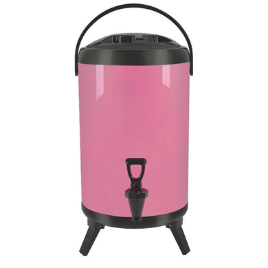 SOGA 14L Stainless Steel Insulated Milk Tea Barrel Hot and Cold Beverage Dispenser Container with Faucet Pink - ZOES Kitchen