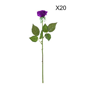 SOGA 20pcs Artificial Silk Flower Fake Rose Bouquet Table Decor Purple - ZOES Kitchen