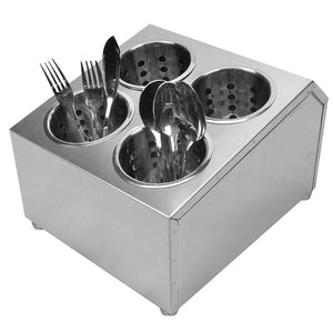 SOGA 18/10 Stainless Steel Commercial Conical Utensils Square Cutlery Holder with 4 Holes - ZOES Kitchen