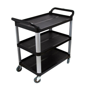 SOGA 3 Tier Food Trolley Food Waste Cart Storage Mechanic Kitchen Black 83.5x43x95cm Small - ZOES Kitchen