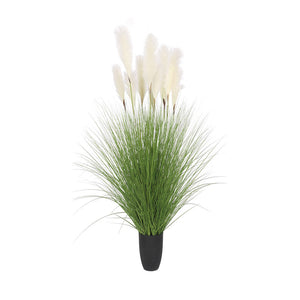 SOGA 110cm Artificial Indoor Potted Reed Bulrush Grass Tree Fake Plant Simulation Decorative - ZOES Kitchen