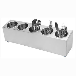 SOGA 18/10 Stainless Steel Commercial Conical Utensils Cutlery Holder with 5 Holes - ZOES Kitchen